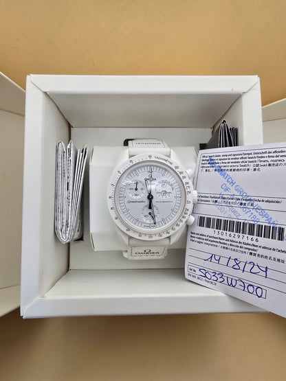 Omega x Swatch Snoopy Mission to the Moonphase white full set
