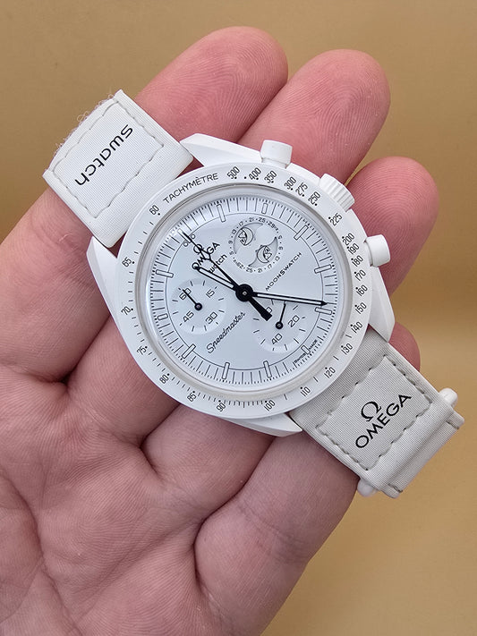Omega x Swatch Snoopy Mission to the Moonphase white full set