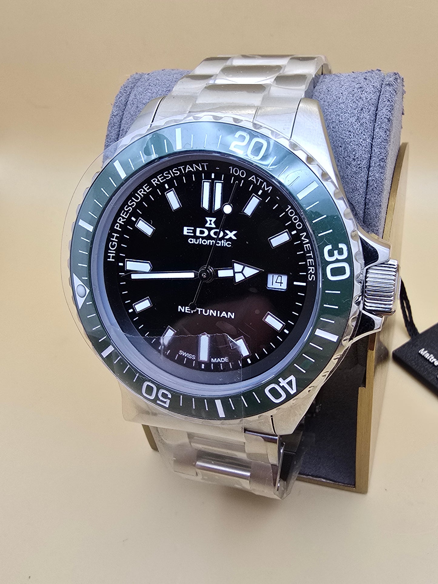 Edox Neptunian Green Ceramic 44mm full set nou