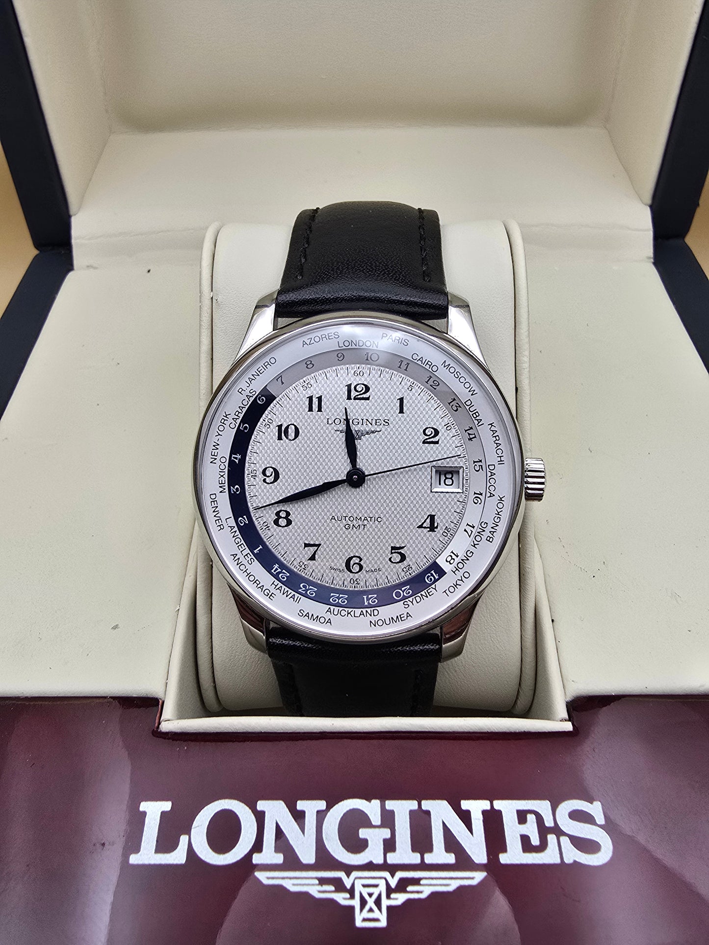 Longines Master Collection World Time GMT 38.5mm cutie originală