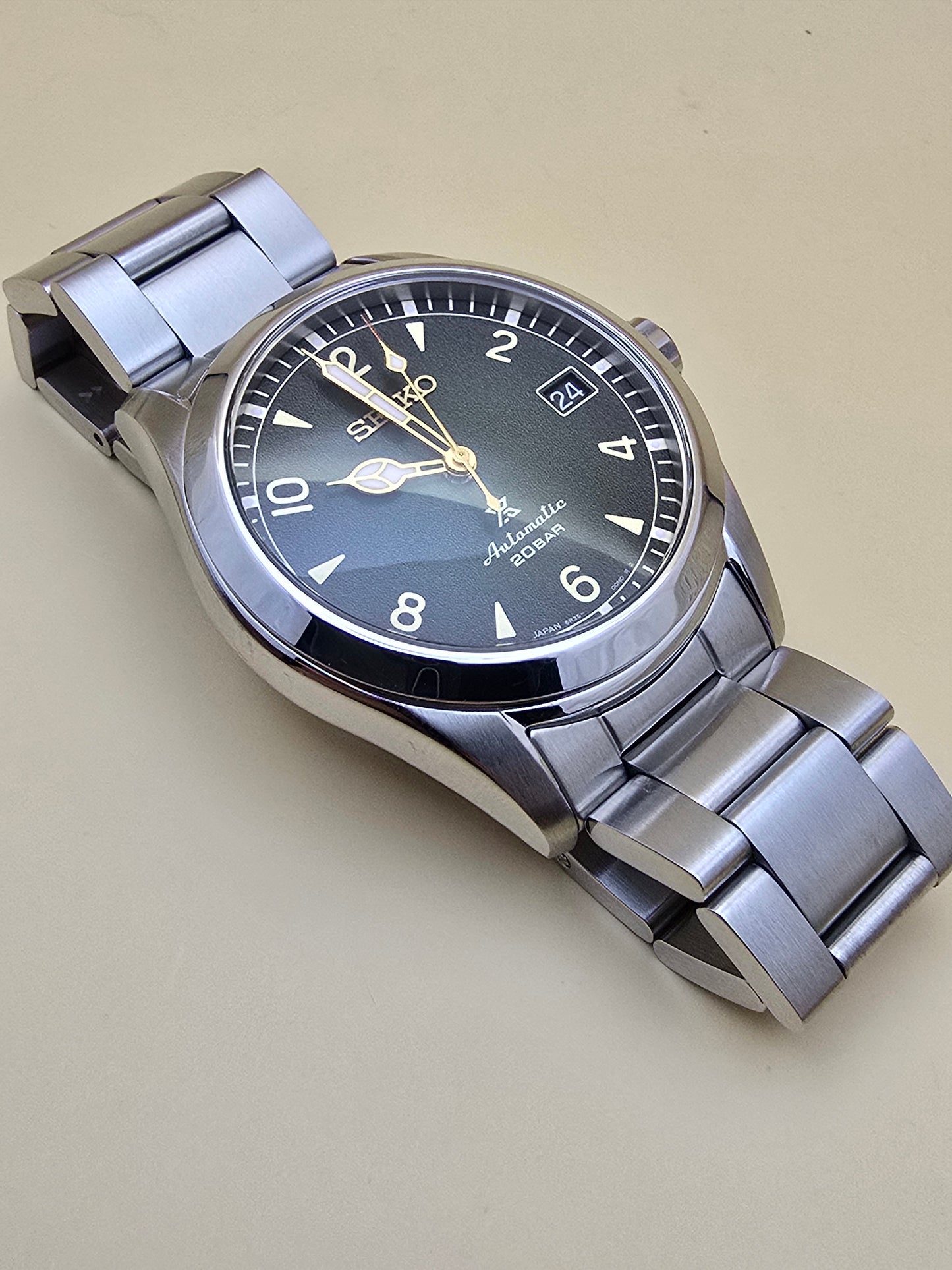 Seiko "Baby" Alpinist green 38mm full set